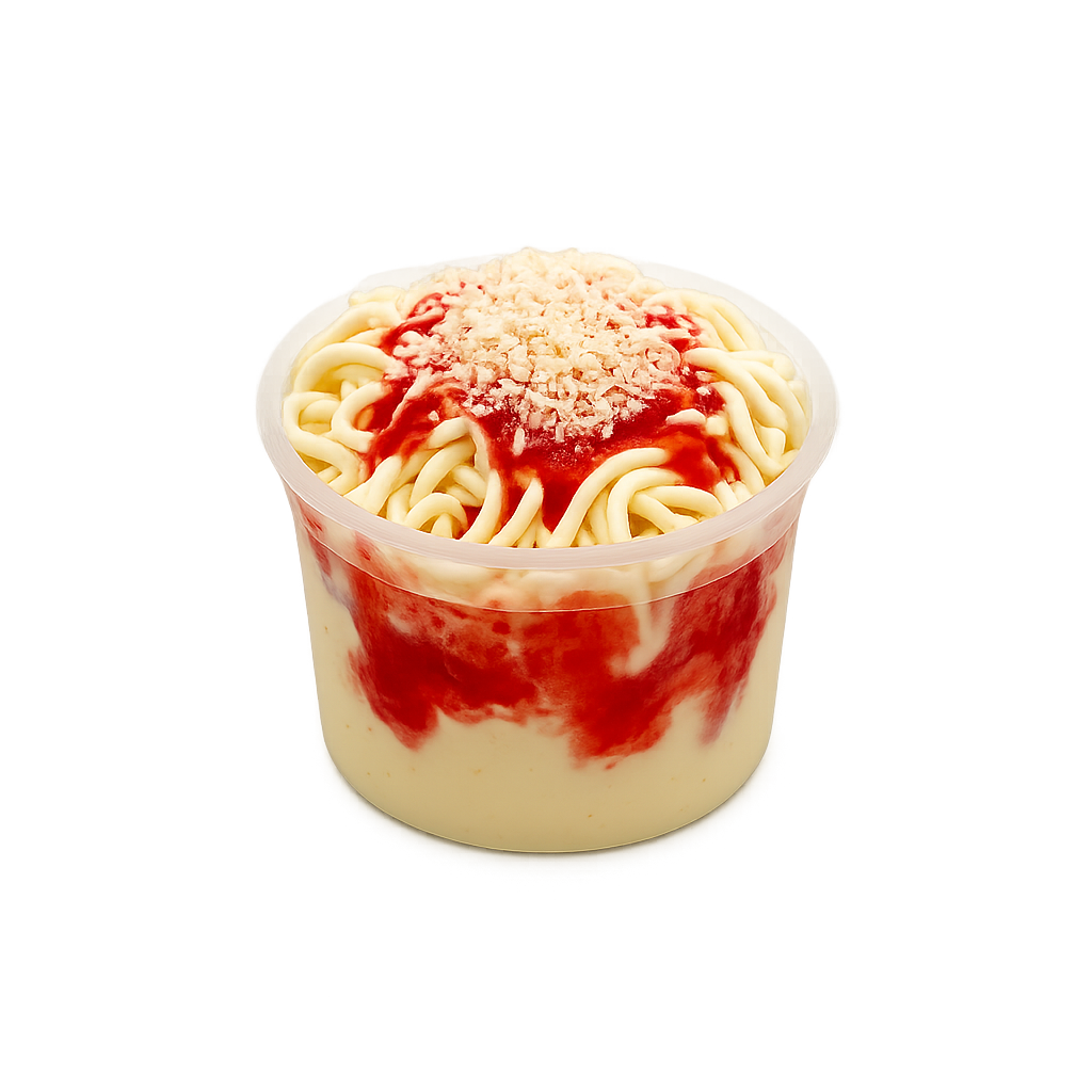 Spaghetti-Eis Bourbon Vanille